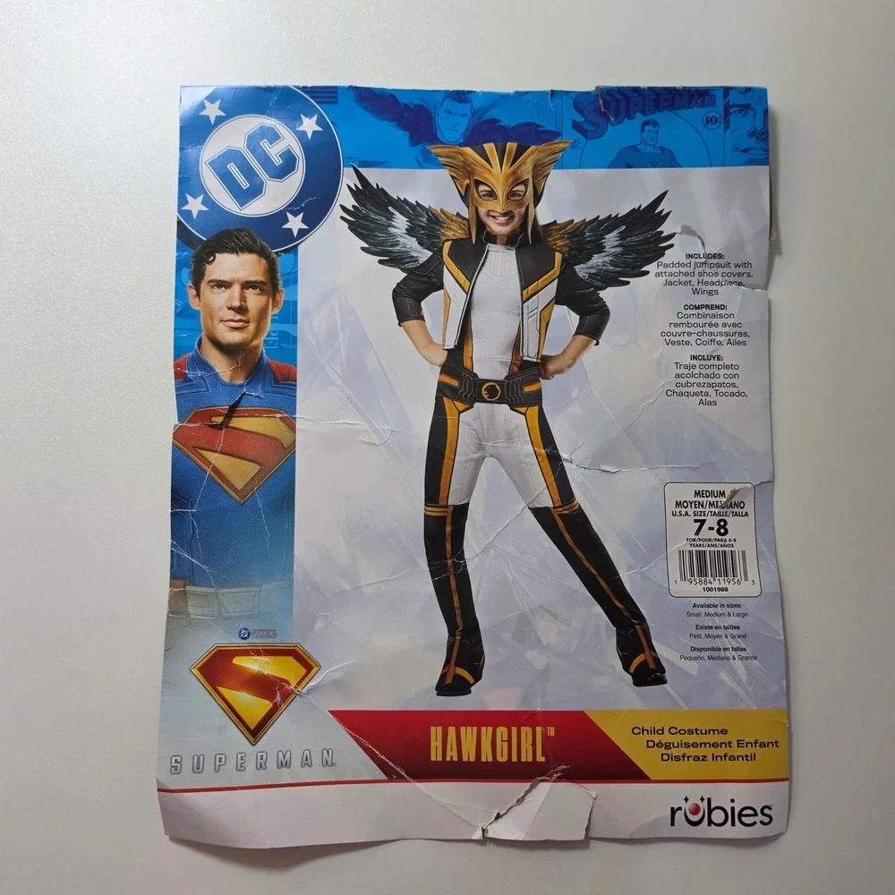 Rubies DC‎ Hawkgirl Child Deluxe Costume Size Medium 7-8 Complete Wings Mask